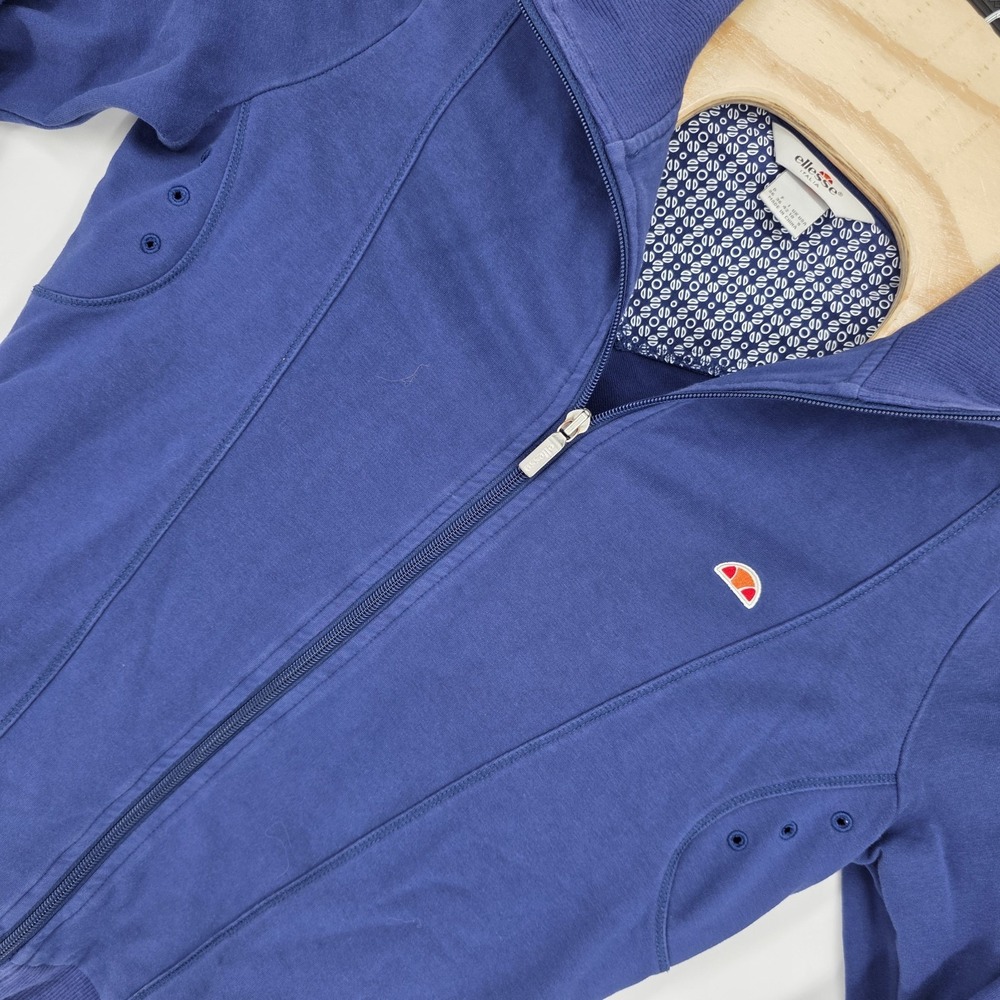 Ellesse Women Track Top Jacket Small Vented Blue Full Zip Stretch Running Active